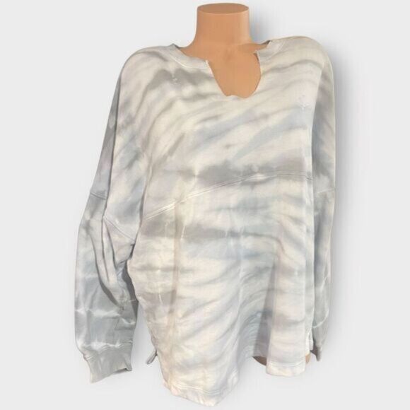 Victoria's Secret PINK XL Tye-Dye Varsity Notch Crew Neck Blue/gray - Picture 1 of 6